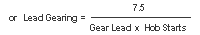 Type B Hobber Lead Formula Example using Gear Lead